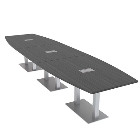 Skutchi Designs 45 in W, 165.75 in L, 29 in H, Engineered Wood Top, Grey HAR-BOT-46x168-DOU-ELEC-ASIANNIGHT
